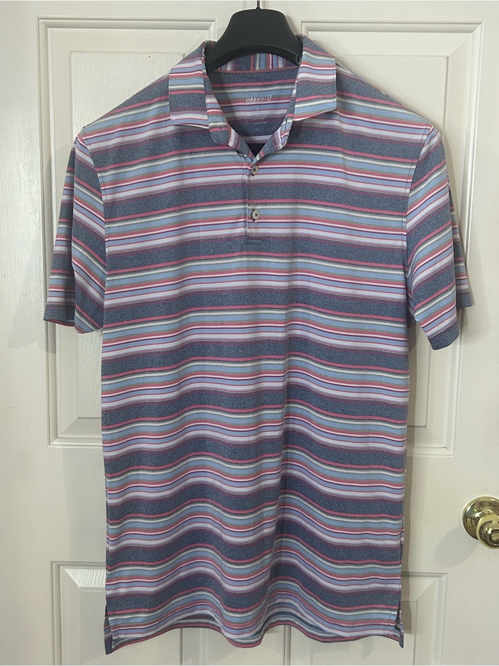 johnnie -O Multicolor Striped Short Sleeve Performance Polo Shirt Men’s Large